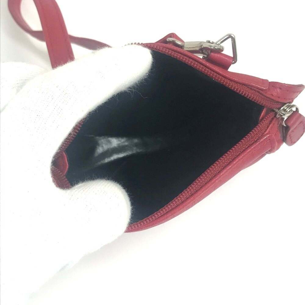 CHRISTIAN DIOR Red Leather Pochette Shoulder Bag - Picture 11 of 16